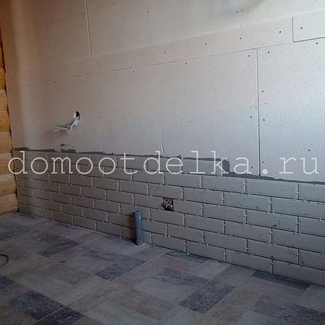 Обшивка ГВЛВ и укладка плитки