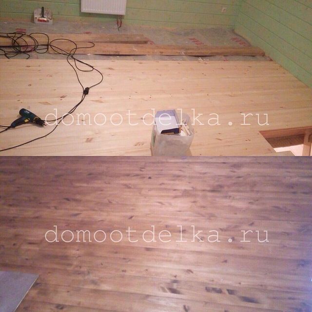 Настил и покраска пола в бане